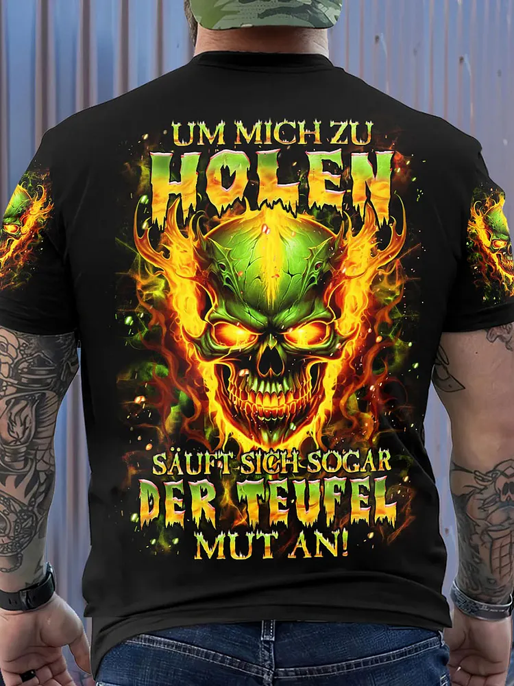 Herren UM MICH ZU HOLEN VOLL ST&Auml;NDIGER DRUCK Bedrucktes T-Shirt