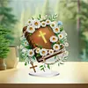 (US Local)Double Sided Effect Acrylic Special Shape Cross Jesus Desktop Diamond Art Kits for Home Office Decor