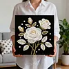 (25x25cm)DIY Pearl Painting Flower Framed Handmade Pearl Material Art Kit Living Room Decor