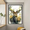 (Big Size) Deer With Flowers - 11CT Stamped Cross Stitch 40*60cm/15.75*23.62in