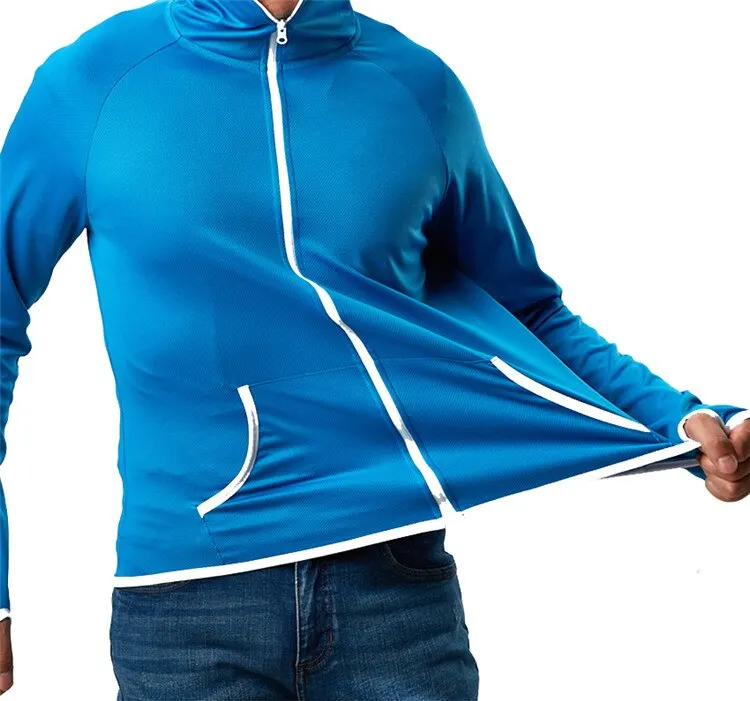 Men Waterproof Fishing Man Clothes Tech Hydrophobic Antifouling Clothing Outdoor Hiking Hooded Jackets Quick Dry Anti-UV Coat
