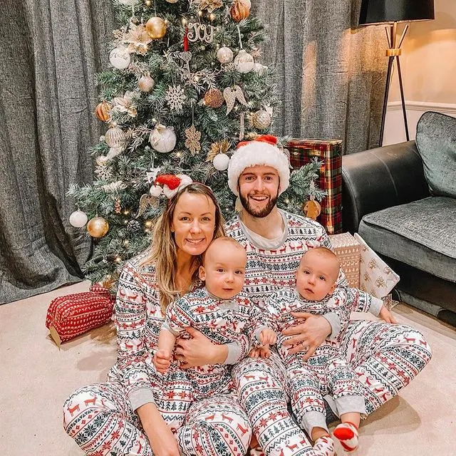 Christmas Tree and Reindeer Patterned Family Matching Pajamas Sets(with Pet Dog Clothes)