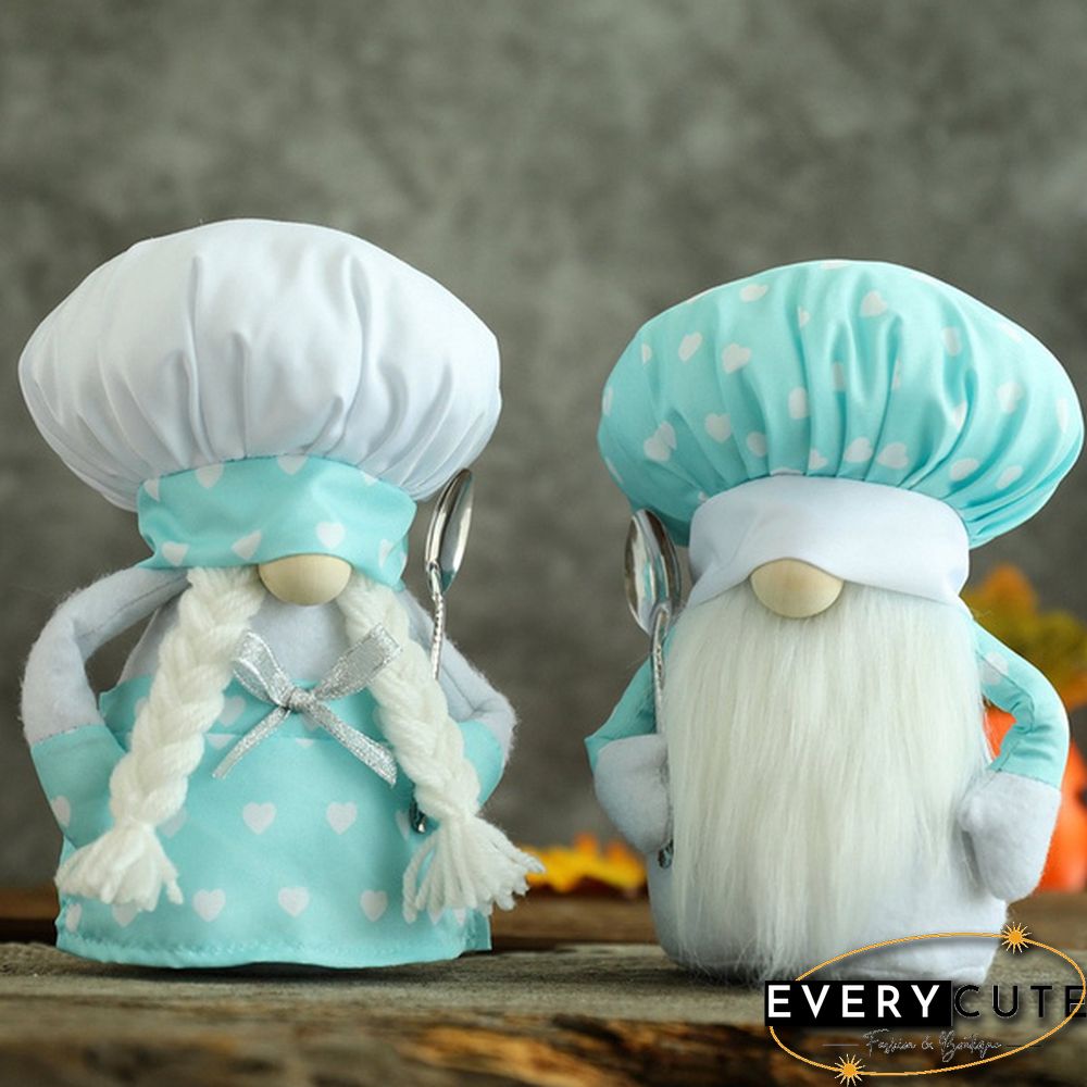 Valentine's Day Cooking Tomte Gnome Decorations Kitchen Chef Handmade Plush Faceless Doll Elf Dwarf Swedish Ornaments