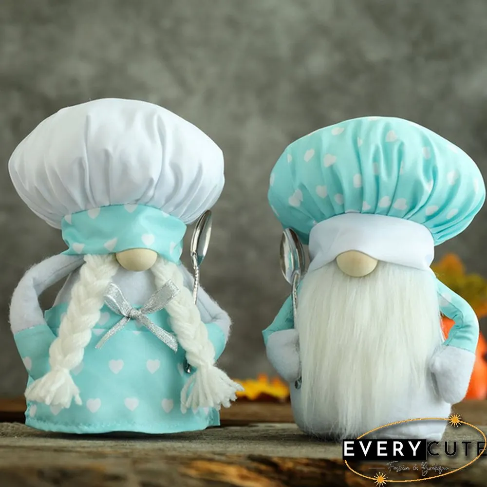 Valentine's Day Cooking Tomte Gnome Decorations Kitchen Chef Handmade Plush Faceless Doll Elf Dwarf Swedish Ornaments