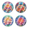 [Upgrade]4Pcs Acrylic Special Shape Lotus DIY Waterproof Diamond Painting Coaster