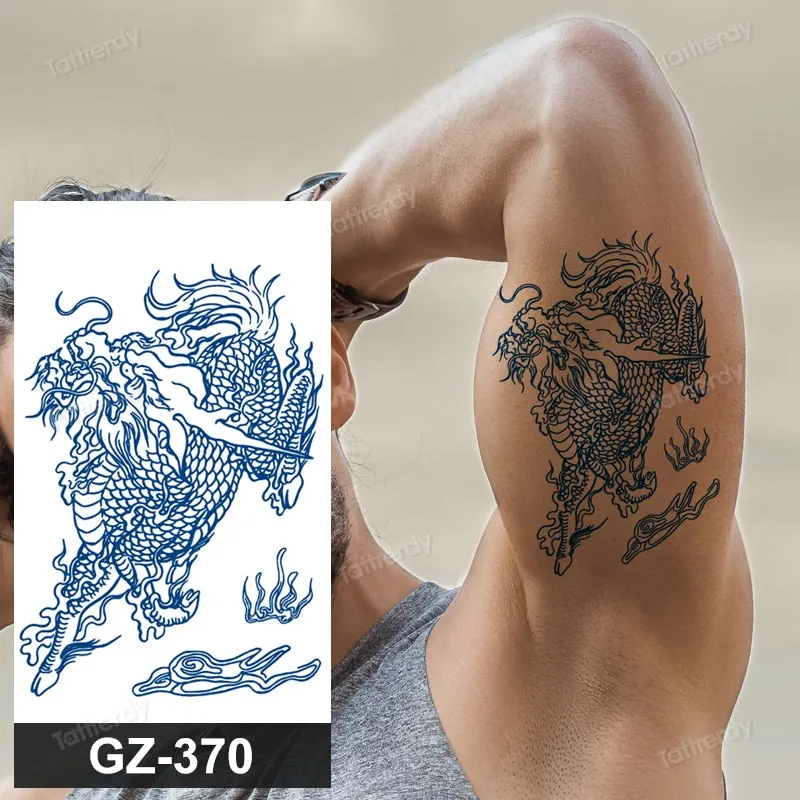 juice long lasting tatto sticker wings angel moon sun compass dragon fake tattoo waterproof transfer tatouage temporaire femme