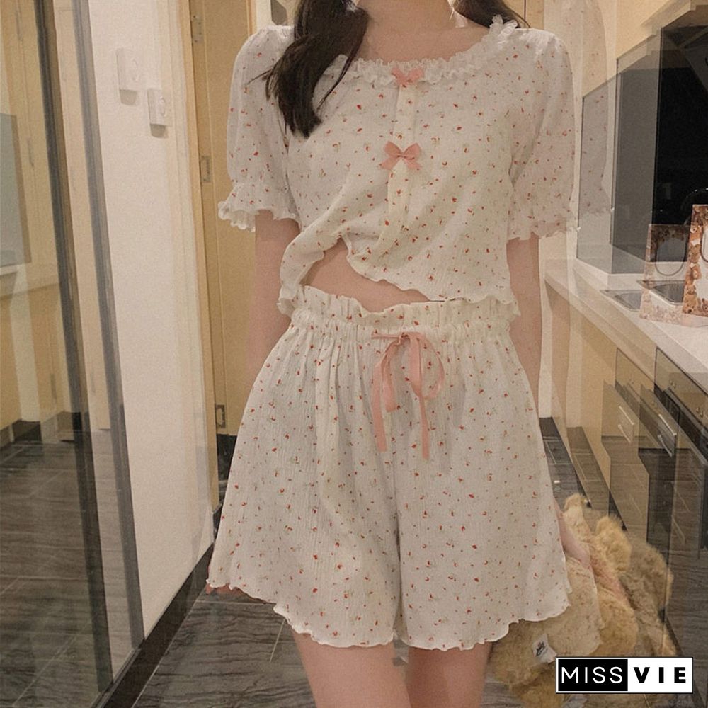 Summer Sweet Floral Print Pajamas Set