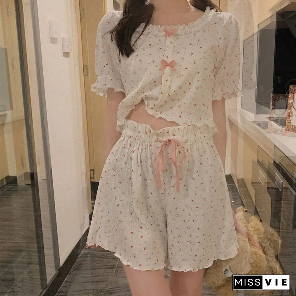 Summer Sweet Floral Print Pajamas Set