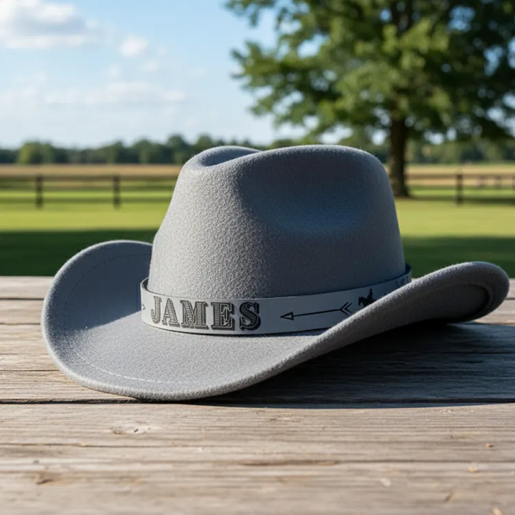 Kids Cowboy Hat Personalized Cowboy Hat For Toddler Boys Girls, Western Hat With Hatband For Kids Men Women, Custom Leather Patch Baby Cowgirl Hat, Perfect For Family Vacations And Western Themed Birthday Parties