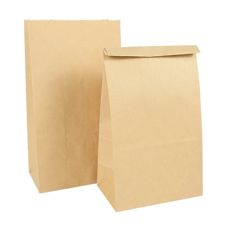 10pcs Kraft Paper Bag Biscuit Candy Food Cookie Snacks Baking Takeaway Bag Wedding Birthday Party Eid Ramadan Gift Packaging