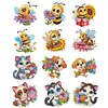 12PCS DIY Diamond Art Refrigerator Sticker Kits for Home Decor (Kitten)