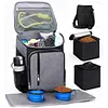 Dog Travel Bag, Weekend Pet Travel Set for Dog and Cat, Airline Approved Tote Organizer with Multi-Function Pockets (Grey)