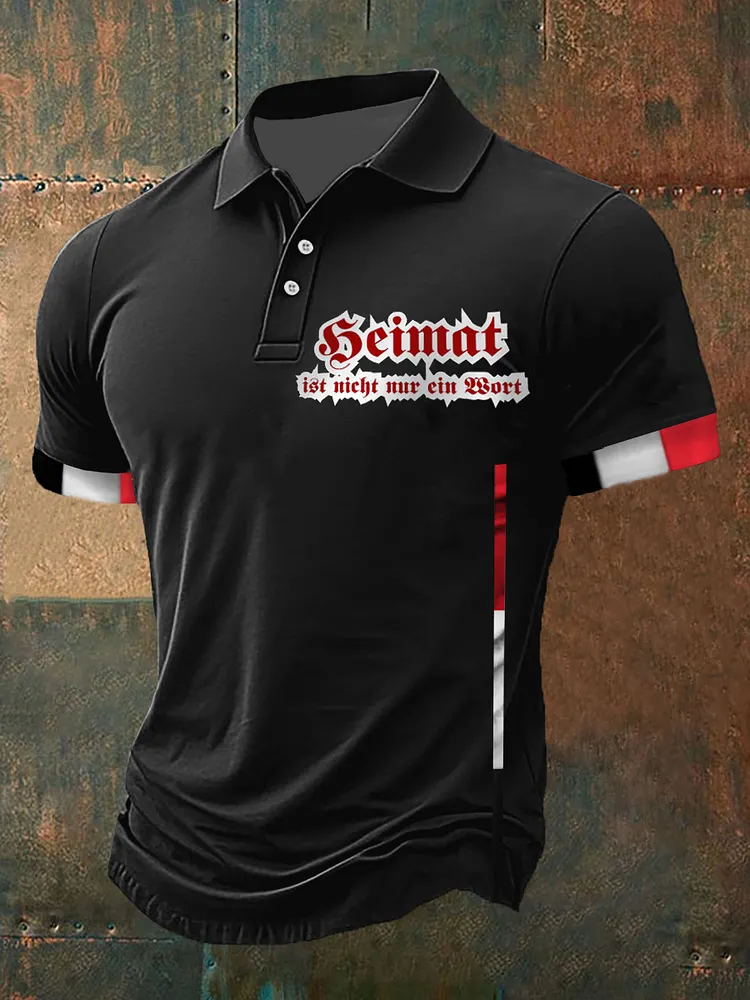 M&auml;nner Heimat ist nicht ein Wort bedrucktes Kurzarm-Hemd und Shortss hirt