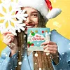 (US Local)6PCS DIY Diamond Art Greeting Cards Xmas Designs for Festivals and Celebrations
