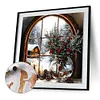 (US Local)Paint By Numbers Kit On Canvas DIY Oil Art Windowsill Picture Home Decor40x40cm