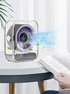 Desk Fan LED Display Portable Table Desktop Air Circulator Fan Quiet Small Fan