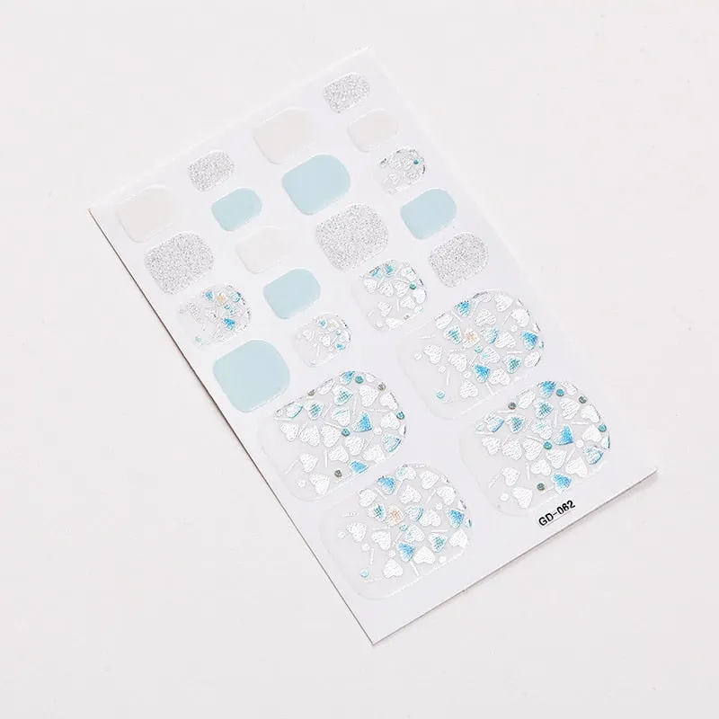 22 Tips/Sheet Shiny Nail Decoration Nail Adhesive Nail Accesoires Nail Art Decoration Nailart Sticker Adesivos Nail Tape