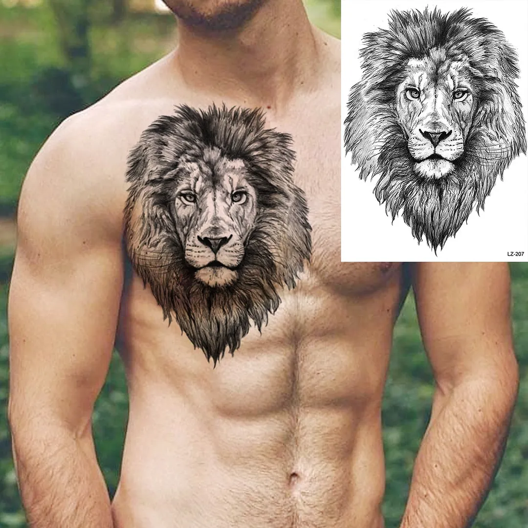 Realistic Knight Tribal Armband Temporary Tattoos For Men Adult Lion Wings Shield Fake Tattoo Body Art Unique Tatoos Large