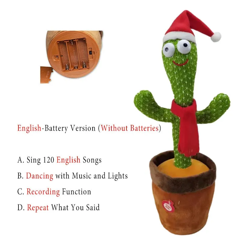 Rechargeable Dancer Cactus With Sound In Spanish Captus Dancer For Babies USB Dancing Cactus Parlant Toy Russian