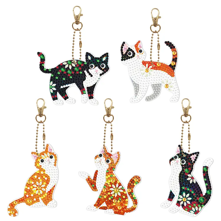 【Key-chain】5D Diamond Painting Keyring Kits DIY Cartoon Animal Keychain Bag Pendant gbfke
