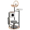 [US Local Warehouse] 66-Inch Cat Tree with Scratching Post Cat Tower Multi-Level Cats Furniture with Dangling Ball Platform Hammock for Indoor Cats Large Adult