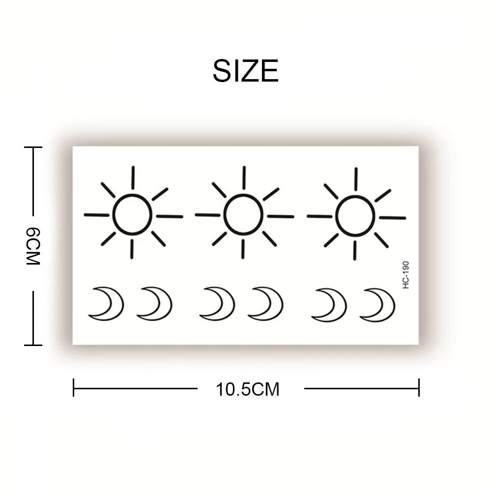 2pcs Geometric Planet Fashion Temporary Tattoo Sticker Cute Rainbow Rabbit Cat Colorful Arm Body Art Large Fake Tattoo Sticker
