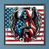 Diamond Painting -DIY Round Drill Independence Day Skull(40x40cm)