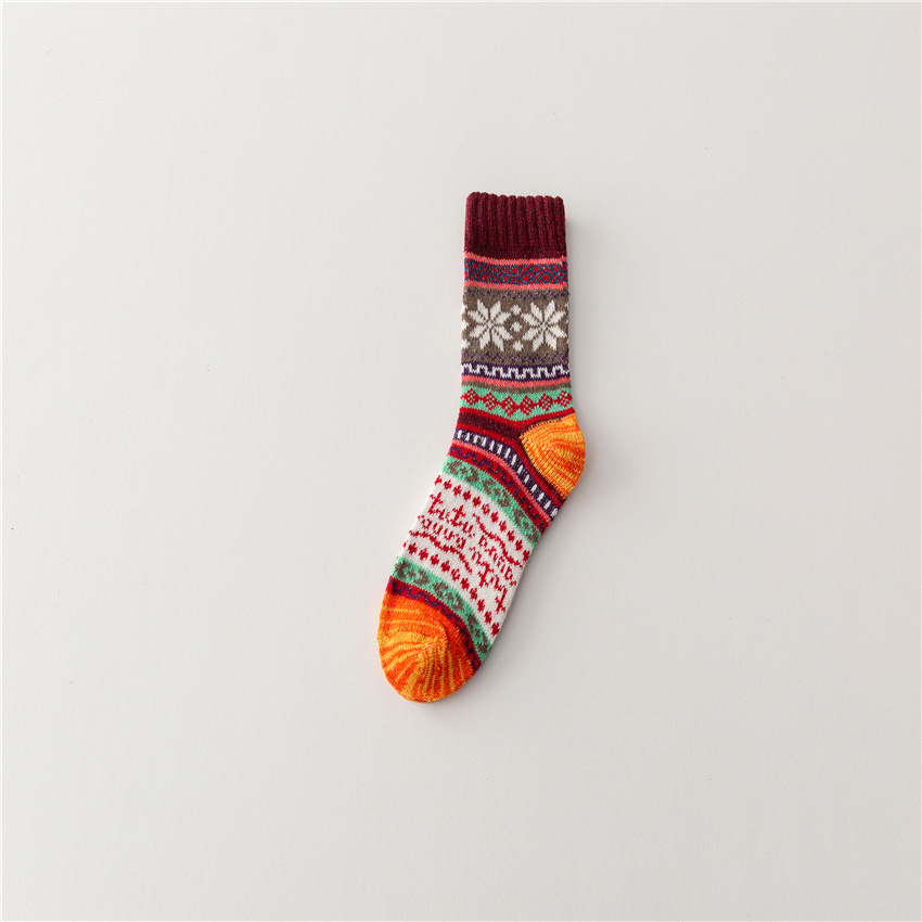 Ethnic Knitted Thick Needle Retro Socks elevenforest