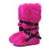 Women's Hot Trendy Y2K Style High Tube Lace-Up Furry Snow Boots
