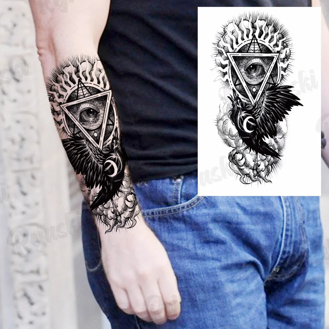 Sdrawing Thorns Temporary Tattoos For Adults Men Realistic Totem Maori Lion Compass Flower Tiger Fake Tattoo StickerArm Tatoos DIY