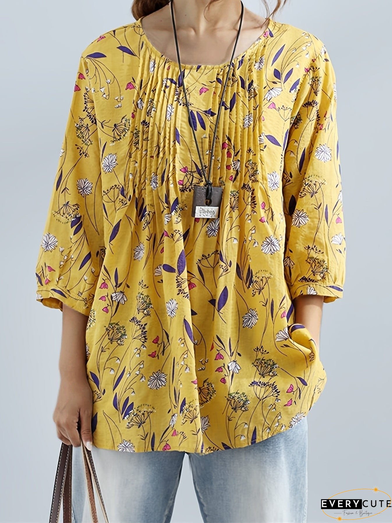 Women's Plus Size Floral Print Blouse