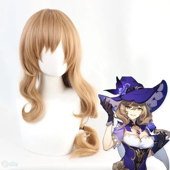 Genshin Toys Lisa Cosplay Blonde Long Curly Wig 