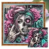 Skull Girl-11CT Stamped Cross Stitch 40*40cm/15.75*15.75in