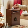 Retro Piggy Bank Made Of Rubber And Solid Wood With Key And Handle For Large Coin Storage With Lock For Safe Coin Storage Creative Portable Home Decoration