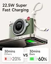 Portable Charger 10000mAh PD22.5W Fast Charging Power Bank with Built-in Data Cable, LED Display USB C Battery Pack Charge 3 Devices Simultaneously