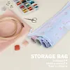 Dustproof Cloth Roll Painting Pouch Waterproof Embroidery Organizer for Home