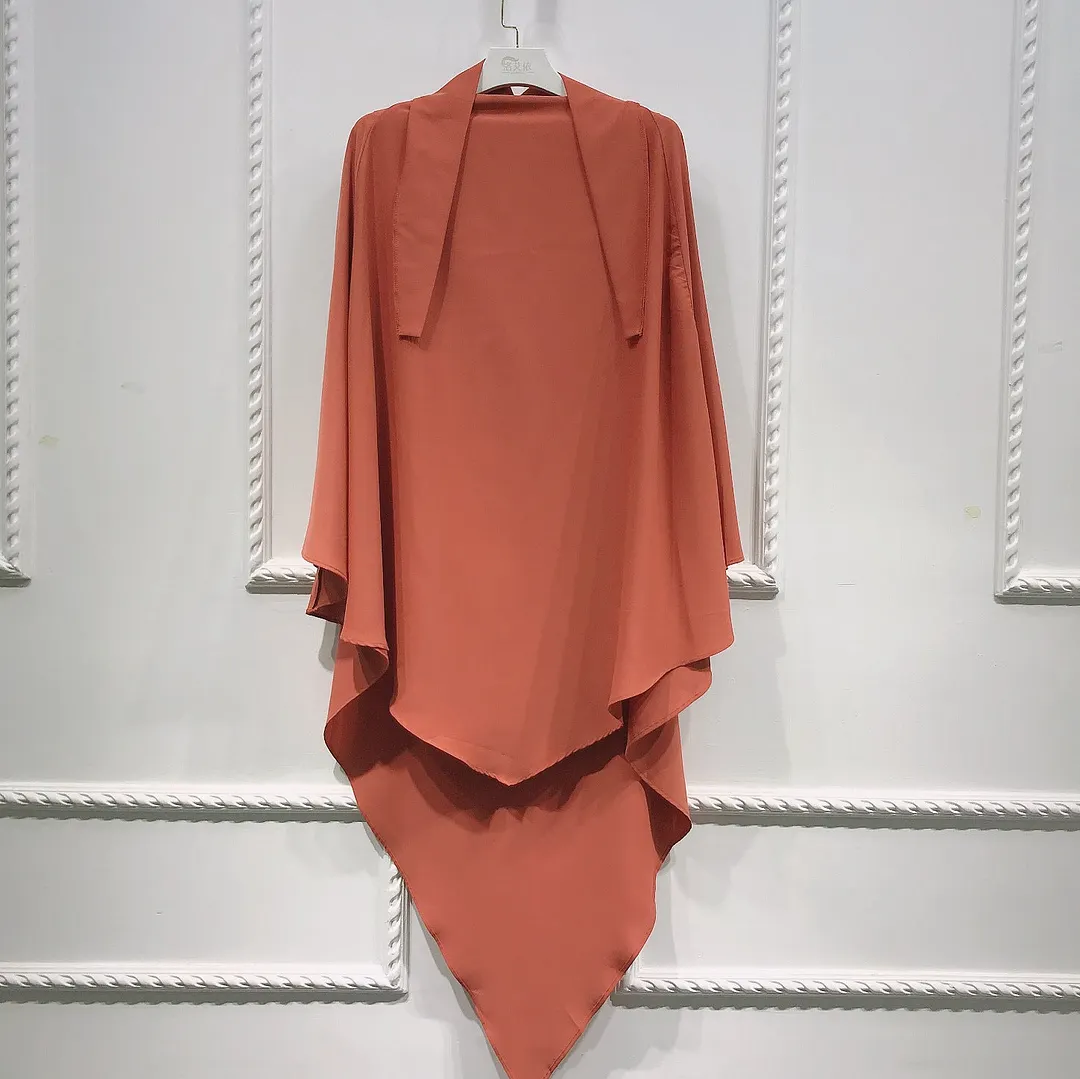 Brownm Versatile Solid Color Turban Turkish Dresses
