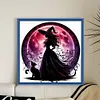 Witch And Cat Silhouette-11CT Stamped Cross Stitch 45*45cm/17.72*17.72in