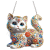 Diamond Painting Acrylic Double-side Cat Pendant Hanging Gem