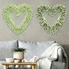 Heart Shaped Wreath Simulation Artificial Green Leaves Wreath for Front Door