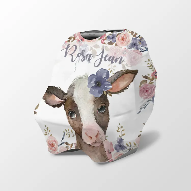 Personalized Cow Baby Car Seat Canopy| Canopyl203