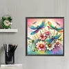 Diamond Painting-DIY Full Round Drill Flowers Dragonfly