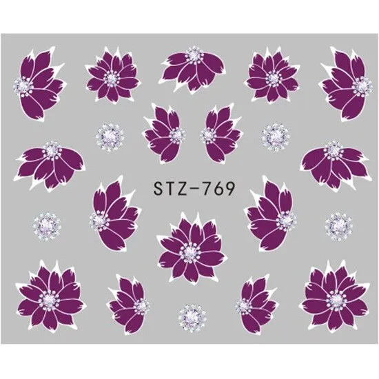 Nail Stickers Water Transfer Necklace Petals Feathers Hanging Flowers Designs Nail Decal Decoration Tips For Beauty Salons-Nail Inspo