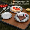 3Pcs Titanium Purification Plate Travel Tableware Stackable Camping Fruit Tray