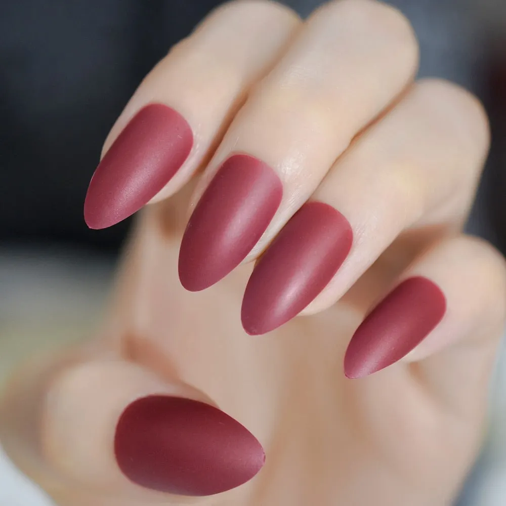 Nail Art Salon Oval Acrylic French Nail Kit Real Medium Length Grace Oval Fake Nails French 24 Tips-Nail Inspo