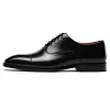 Handmade Black Mens Leather Oxford Dress Shoes