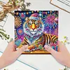 (US Local)6PCS Tiger DIY Diamond Art Greeting Cards Congratulations Cards & Gifts