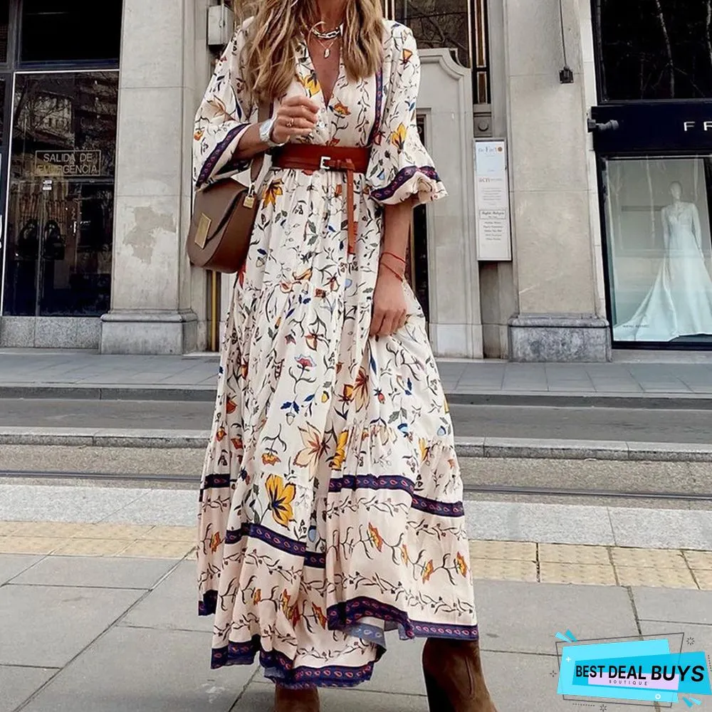 Fashion Printed Bohemian Long Dress