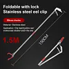 1.5M Foldable Snake Tongs Stainless Steel Reptile Grabber Tool Garbage Clip
