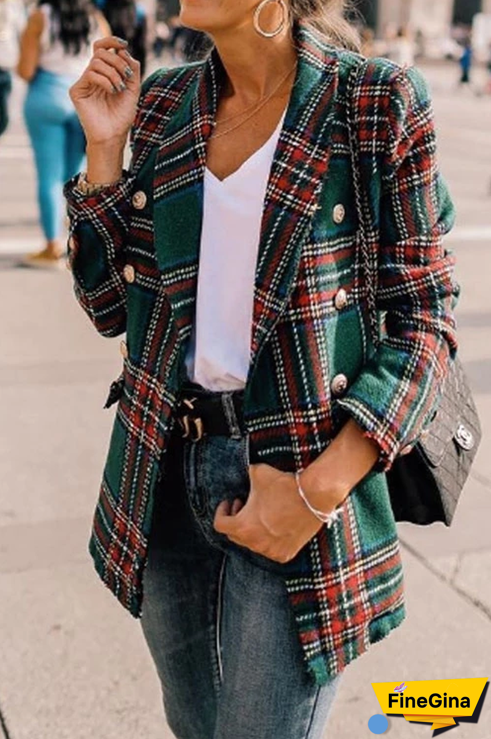 Plaid British Style Cardigan